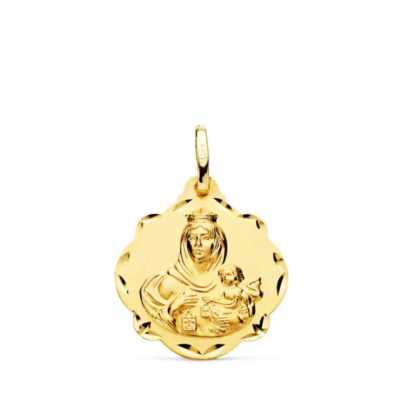 <STRONG>Medalla 20 mm Virgen del Carmen pandereta oro 18k</STRONG>. <STRONG>Medalla</STRONG> de la <STRONG>Virgen del Carmen</ST