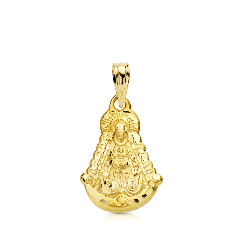 <STRONG>Medalla Virgen del Rocio 20 x 15 mm oro 18k</STRONG>. <STRONG>Medalla</STRONG> en<STRONG> silueta</STRONG> de la <STRONG