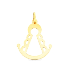 <STRONG>Medalla Virgen del Rocio 22 x 18 mm oro 18k silueta</STRONG>. Precioso <STRONG>colgante</STRONG> de la <STRONG>silueta</