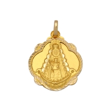 <STRONG>Medalla Virgen del Rocio&nbsp;20 mm pandereta oro 18k</STRONG>. <STRONG>Medalla</STRONG> de la <STRONG>Virgen del Rocio<