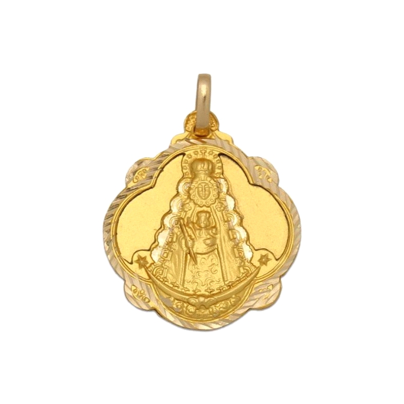 <STRONG>Medalla Virgen del Rocio&nbsp;20 mm pandereta oro 18k</STRONG>. <STRONG>Medalla</STRONG> de la <STRONG>Virgen del Rocio<