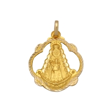 <STRONG>Medalla Virgen del Rocio 20 mm calada oro 18k helice</STRONG>. <STRONG>Medalla</STRONG> de la <STRONG>Virgen del Rocio</