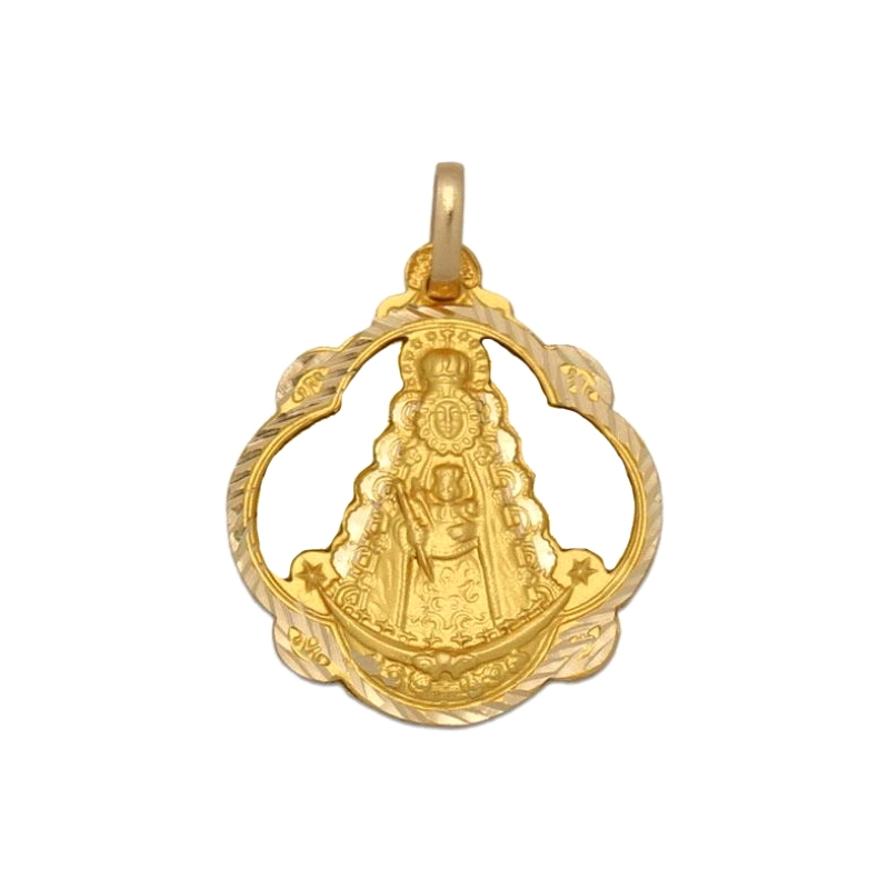 <STRONG>Medalla Virgen del Rocio 20 mm calada oro 18k helice</STRONG>. <STRONG>Medalla</STRONG> de la <STRONG>Virgen del Rocio</