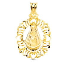 <STRONG>Medalla Virgen del Rocio 30 x&nbsp;22 mm oro 18k filigranas</STRONG>. <STRONG>Medalla </STRONG>de la <STRONG>Virgen del 