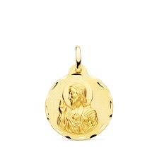 <STRONG>Medalla 20 mm Corazón de Jesús oro 18k tallas</STRONG>. <STRONG>Medalla Corazón de Jesus</STRONG> de <STRONG>20 mm</STRO