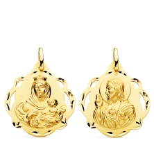<STRONG>Medalla 24 mm escapulario calada oro 18k</STRONG>. Medalla <STRONG>escapulario</STRONG> de la <STRONG>Virgen del Carmen<