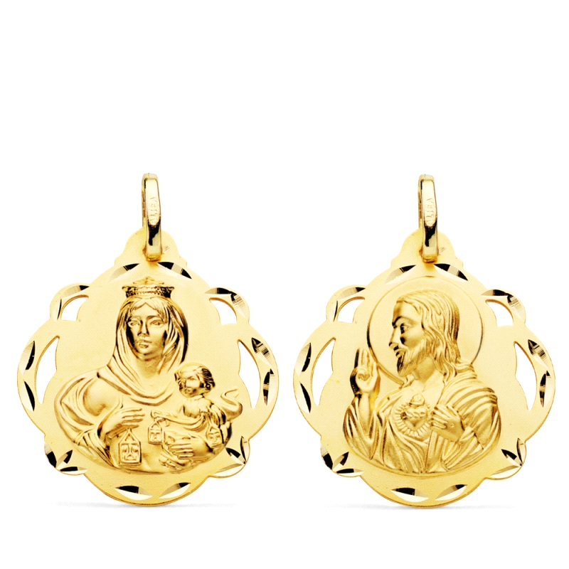 <STRONG>Medalla 24 mm escapulario calada oro 18k</STRONG>. Medalla <STRONG>escapulario</STRONG> de la <STRONG>Virgen del Carmen<