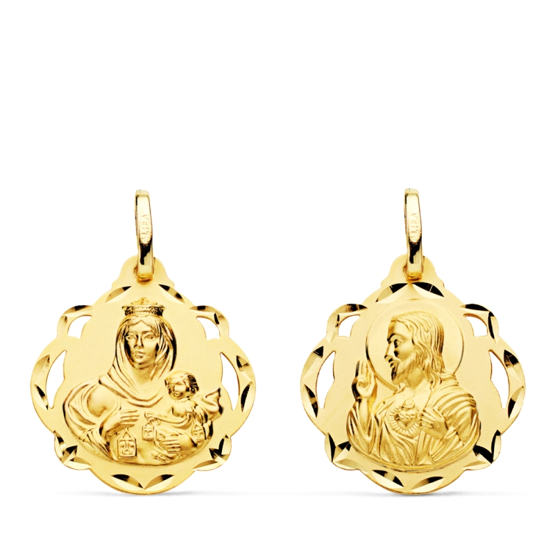 <STRONG>Medalla 20 mm escapulario calada oro 18k</STRONG>. Medalla <STRONG>escapulario</STRONG> de la <STRONG>Virgen del Carmen<