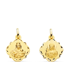 <STRONG>Medalla 16 mm escapulario pandereta oro 18k</STRONG>. Medalla <STRONG>escapulario Virgen del Carmen</STRONG> y <STRONG>C