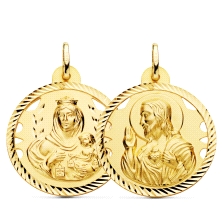 <STRONG>Medalla 28 mm escapulario calada oro 18k helice</STRONG>. Medalla <STRONG>escapulario Virgen del Carmen</STRONG> y <STRO