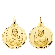 <STRONG>Medalla 22 mm escapulario oro 18k helice</STRONG>. <STRONG>Medalla escapulario</STRONG> con acabado matizado y <STRONG>t
