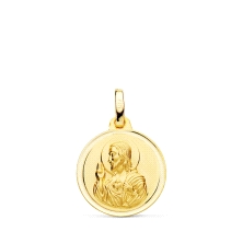 <STRONG>Medalla 16 mm Corazón de Jesús oro 18k bisel</STRONG>. Medalla <STRONG>Corazón de Jesús</STRONG> con un diametro de <STR