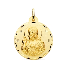 <STRONG>Medalla 28 mm Corazón de Jesús oro 18k tallas</STRONG>. Medalla <STRONG>Corazón de Jesús</STRONG> fabricada en <STRONG>o