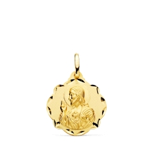 <STRONG>Medalla 18 mm Corazón de Jesús pandereta oro 18k</STRONG>. Medalla <STRONG>Corazón de Jesús</STRONG> con forma de <STRON