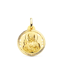 <STRONG>Medalla 20 mm Corazón de Jesús calada oro 18k helice</STRONG>. Medalla <STRONG>Corazón de Jesús</STRONG> fabricada