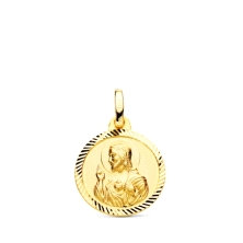 <STRONG>Medalla 16 mm Corazón de Jesús oro 18k helice</STRONG>. Medalla del <STRONG>Sagrado Corazón de Jesús</STRONG> con acabad
