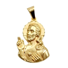 <STRONG>Medalla 29 x 19 mm Corazon de Jesús oro 18k silueta</STRONG>. Medalla del <STRONG>Sagrado Corazón de Jesús</STRONG> fabr