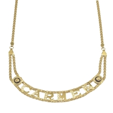 <STRONG>Collar nombre mujer plata chapada</STRONG>. <STRONG>Gargantilla</STRONG> para<STRONG> mujer</STRONG> con nombre con cade