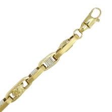 <STRONG>Pulsera&nbsp;oro</STRONG> 18 kiltes&nbsp;bicolor&nbsp;hombre.<BR>Esta&nbsp;pulsera está formada por eslabones lisos con&
