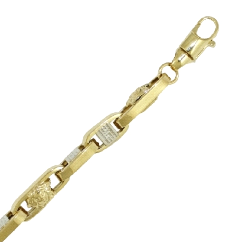 <STRONG>Pulsera&nbsp;oro</STRONG> 18 kiltes&nbsp;bicolor&nbsp;hombre.<BR>Esta&nbsp;pulsera está formada por eslabones lisos con&