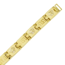 <STRONG>Pulsera de greca y medusa oro amarillo.</STRONG><BR><STRONG>Pulsera de greca para hombre</STRONG> con un largo de 20.50c