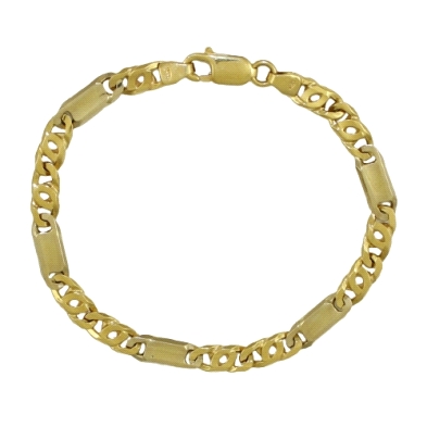 <STRONG>Pulsera hombre oro amarillo y blanco 6mm</STRONG><BR>Esta <STRONG>pulsera para hombre</STRONG> de diseño italiano está f