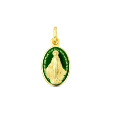 <STRONG>Medalla Virgen Milagrosa 14 mm oro 18k</STRONG> verde. <STRONG>Medalla</STRONG> de la <STRONG>Virgen Milagrosa</STRONG> 