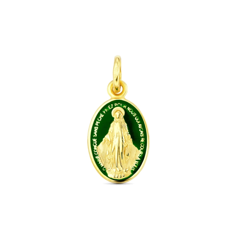 <STRONG>Medalla Virgen Milagrosa 14 mm oro 18k</STRONG> verde. <STRONG>Medalla</STRONG> de la <STRONG>Virgen Milagrosa</STRONG> 