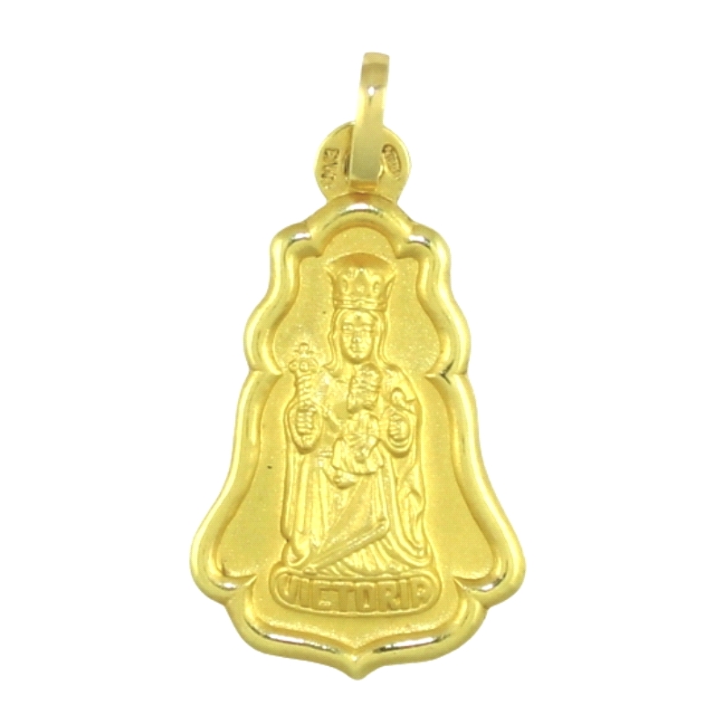 <STRONG>Medalla Virgen de la Victoria 25 x 17 mm oro 18k</STRONG>. Medalla de la Virgen de la Victoria con un tamaño de 25 mm de