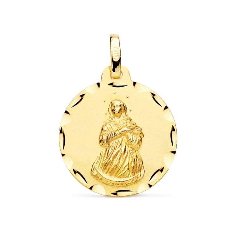 <STRONG>Medalla Virgen de la Inmaculada Concepción 18 mm oro 18k tallas</STRONG>. Medalla de la <STRONG>Virgen de la Inmaculada 