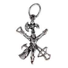 Cristo de la Legion, tamaño 44 mm. de largo y 25 mm. de ancho.<BR>Fabricado en plata de 1ª Ley.