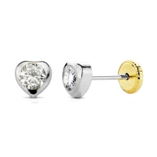 <P><STRONG>Pendiente oro blanco niña</STRONG> corazón 6 mm. <STRONG>Pendiente de niña</STRONG> corazón de <STRONG>oro blanco. Pe