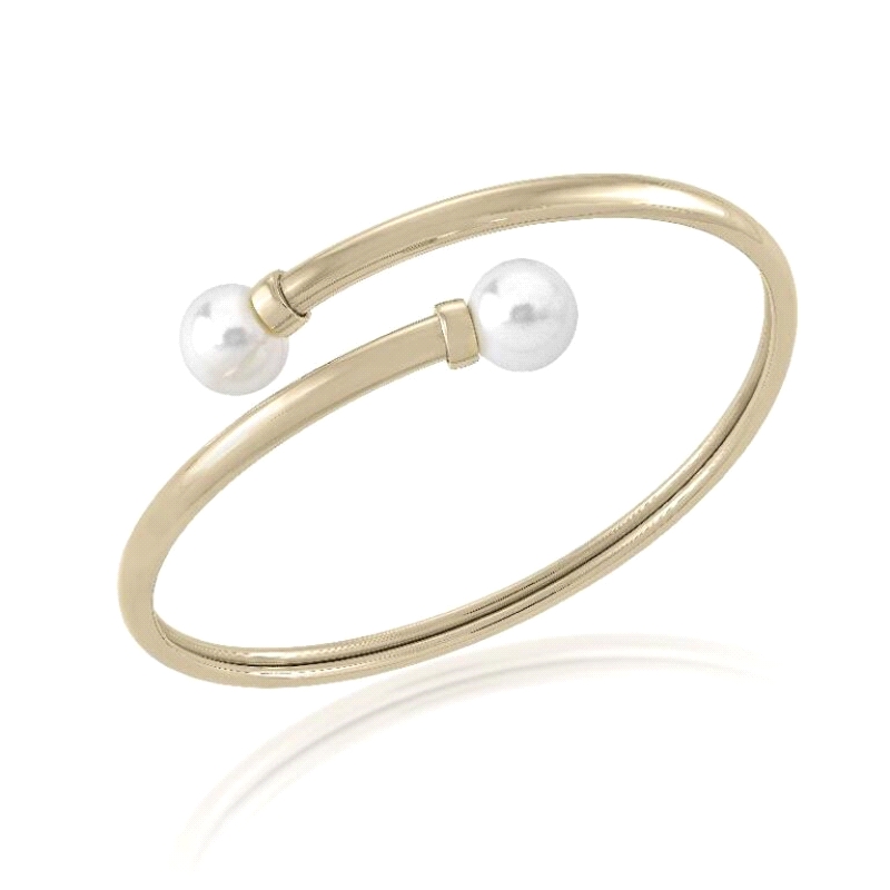 <STRONG>Pulsera perla Majorica acero 16000.01.B.B58.000.1</STRONG>. Pulsera Majorica para mujer lisa con topes, con dos&nbsp;<ST