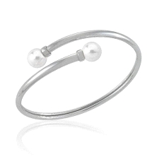 <STRONG>Pulsera perla Majorica acero 16000.01.A.B58.000.1</STRONG>. Pulsera Majorica para mujer lisa con topes y dos <STRONG>per