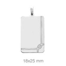 <STRONG>Chapa plata 25 x 18 mm</STRONG>. <STRONG>Chapa</STRONG> fabricada en <STRONG>plata</STRONG> de primera ley rodiada. Su a