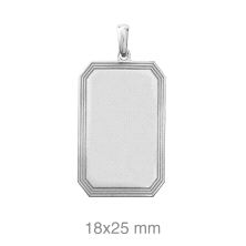 <STRONG>Chapa plata 25 x 18 mm</STRONG>. <STRONG>Chapa</STRONG> fabricada en <STRONG>plata</STRONG> de primera ley rodiada. Su a
