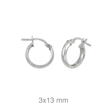 <STRONG>Aro media caña plata rodiada 13 mm</STRONG>. Estos pendientes de aro tienen forma de <STRONG>media caña</STRONG> con un 