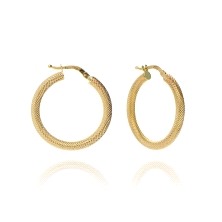 <STRONG>Pendiente aro oro 9k 19 mm tubo tallado</STRONG>. Pendientes<STRONG> aro&nbsp;tubo tallados</STRONG> con cierre recto. T