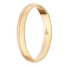 <STRONG>Alianza 9 kilates amarilla y rosa 3mm media caña<BR>Alianza oro 9 kilates</STRONG> 3mm con acabado esmeril<BR>Fabri
