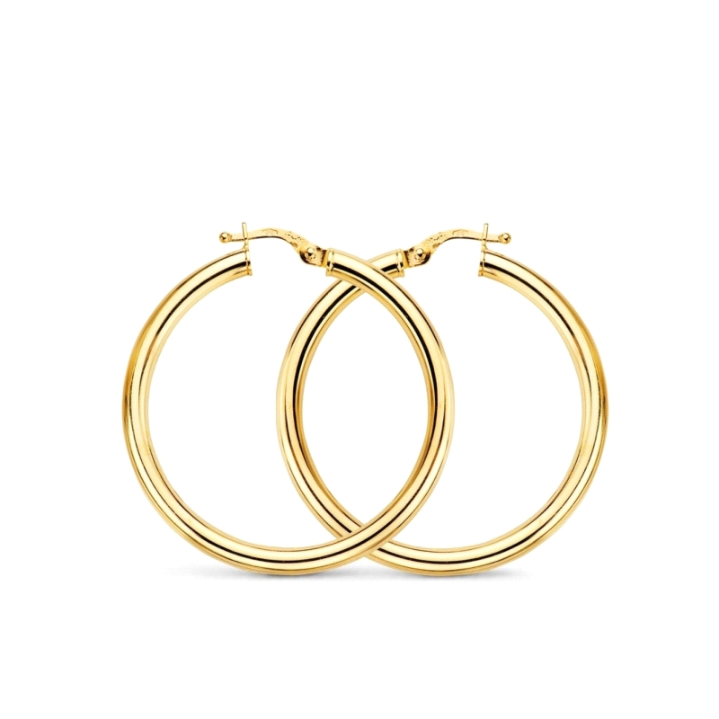 <STRONG>Pendientes aro oro 9k 14 mm tubo</STRONG>. <STRONG>Aros</STRONG> de<STRONG> tubo</STRONG> con un diámetro de <STRONG>14 