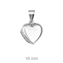 <STRONG>Relicario plata 16 mm corazón liso</STRONG>.&nbsp;<STRONG>Relicario</STRONG> de plata con forma de <STRONG>corazón</STRO
