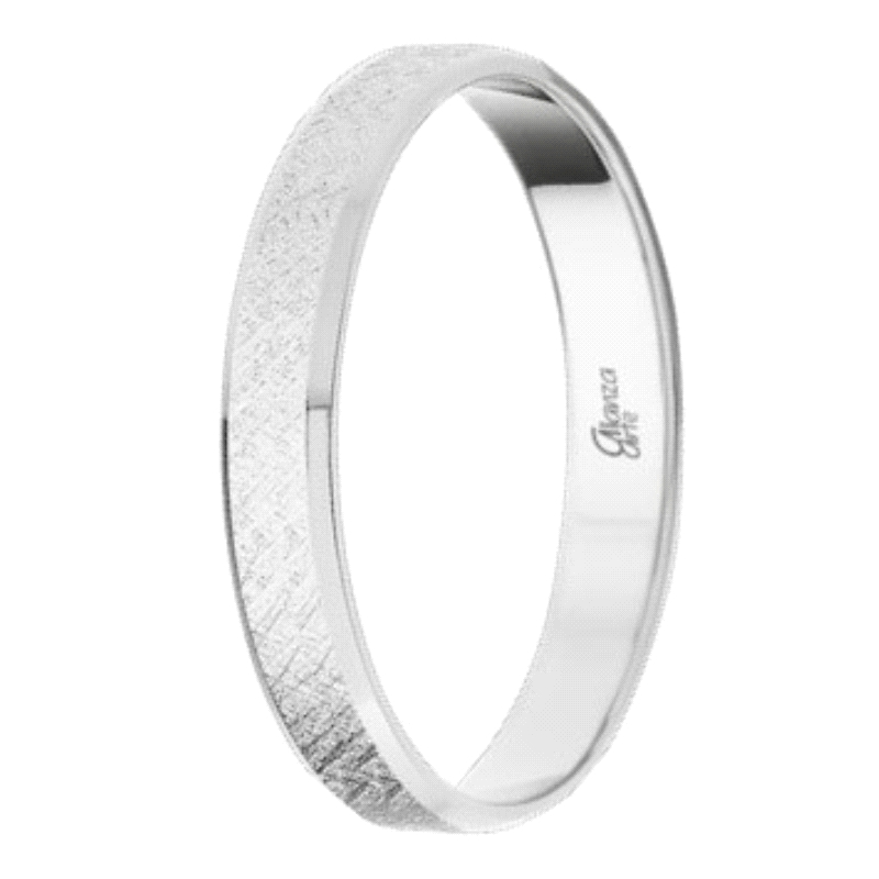 <STRONG>Alianza 9 kilates&nbsp;3mm&nbsp;plana blanca diamantada<BR>Alianza oro 9 kilates</STRONG> 3mm con acabado&nbsp;diamantad