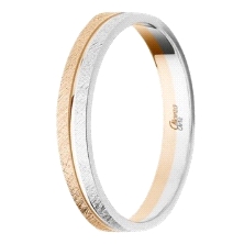 <STRONG>Alianza 9 kilates bicolor 3mm plana rosa y blanca<BR>Alianza oro 9 kilates</STRONG> 3mm con acabado diamantado