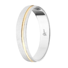 <STRONG>Alianza 9 kilates blanca 4mm linea lateral amarilla<BR>Alianza oro 9 kilates</STRONG> 4mm oro blanco con linea late