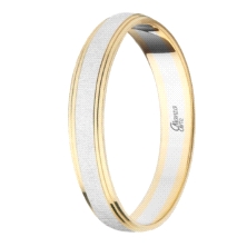 <STRONG>Alianza 9 kilates bicolor 3.5mm centro rallado<BR>Alianza oro 9 kilates</STRONG> 3.5mm filos amarillos y centro ral