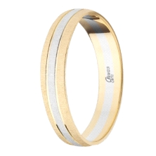 <STRONG>Alianza 9 kilates bicolor 4mm plana diamantada<BR>Alianza oro 9 kilates</STRONG> 4mm con acabado diamantado,&n