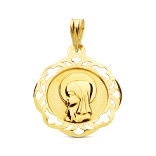<STRONG>Medalla virgen niña 18 mm oro amarillo 18k calada</STRONG>. Medalla&nbsp;para niña con un diámetro de 18 mm con la image