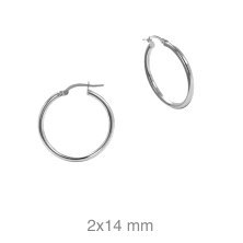 <STRONG>Aro tubo plata 14 mm</STRONG>. Pendiente <STRONG>aro tubo</STRONG>&nbsp;con un diámetro de 14 mm y un grueso de 2 mm. Fa