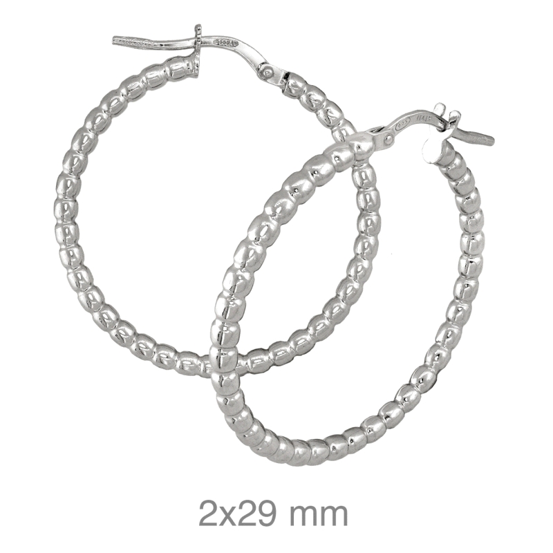 <STRONG>Pendientes aro plata&nbsp;29 mm bolas</STRONG>. <STRONG>Aros</STRONG>&nbsp;de<STRONG> mujer</STRONG> fabricados en <STRO