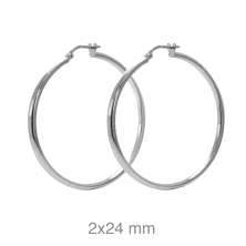 <STRONG>Aro tubo plata&nbsp;24 mm</STRONG>. Pendientes <STRONG>aro</STRONG> con un grueso de 2 mm y un diámetro de&nbsp;<STRONG>